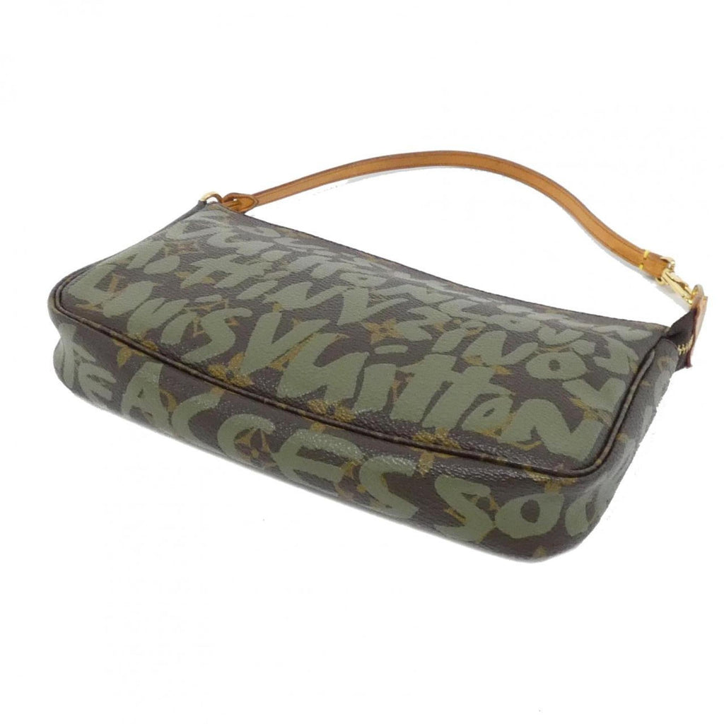 Louis Vuitton Brown Khaki Coated Canvas Pochette Pouch