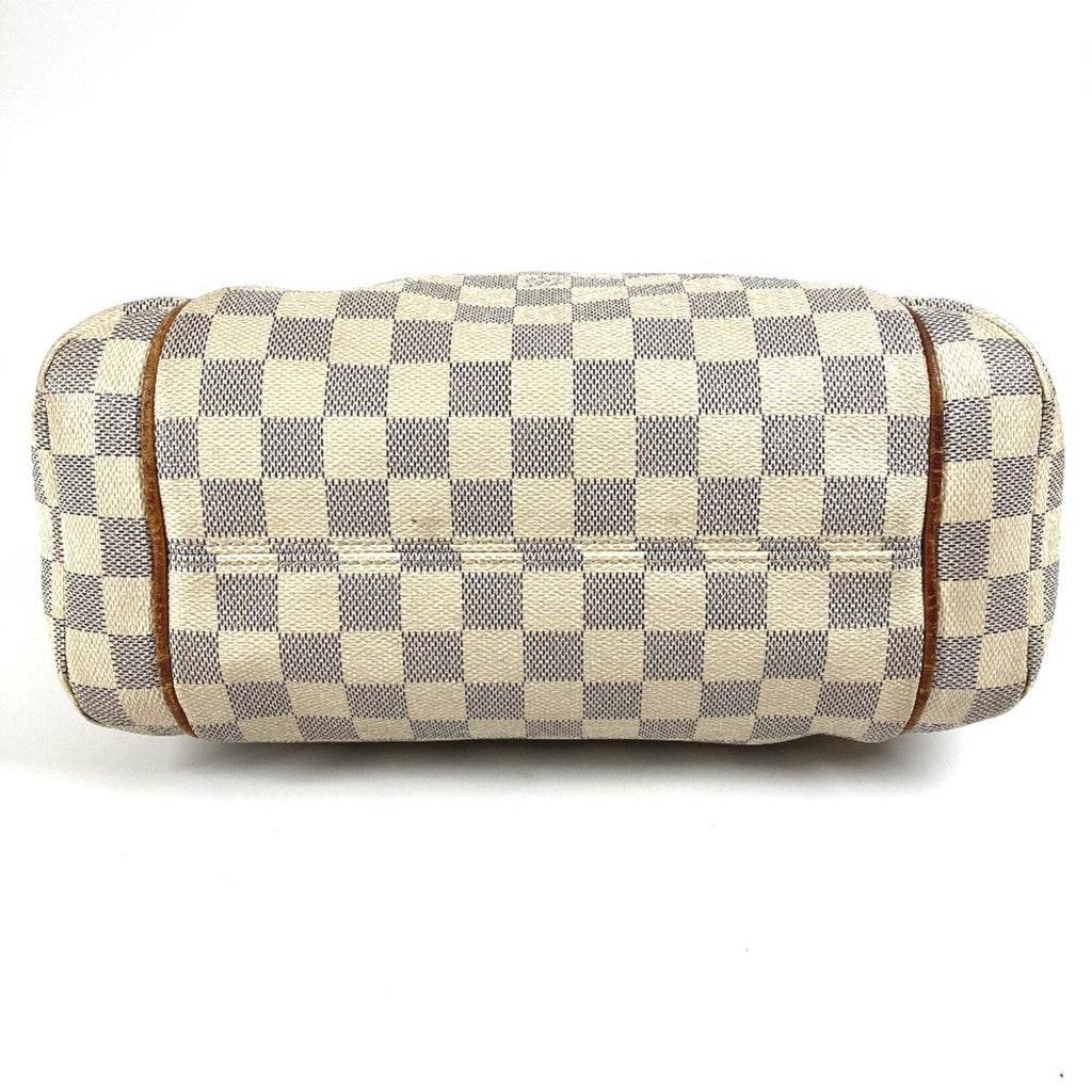 Louis Vuitton Galle White Yellow Damier Azur Shoulder Bag Tote Bag
