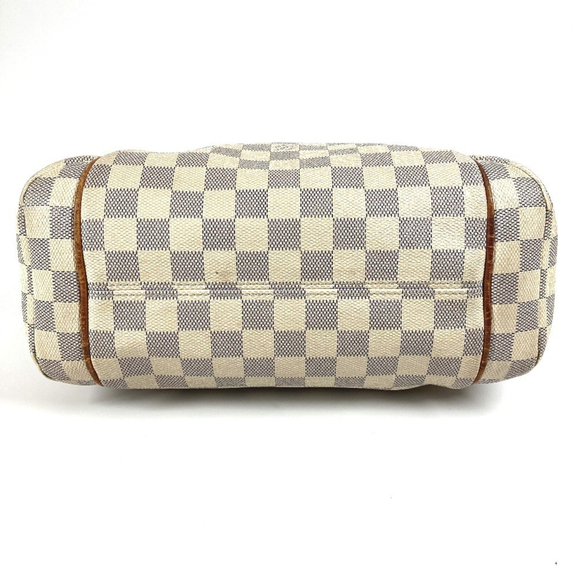 Louis Vuitton Galle White Yellow Damier Azur Shoulder Bag Tote Bag