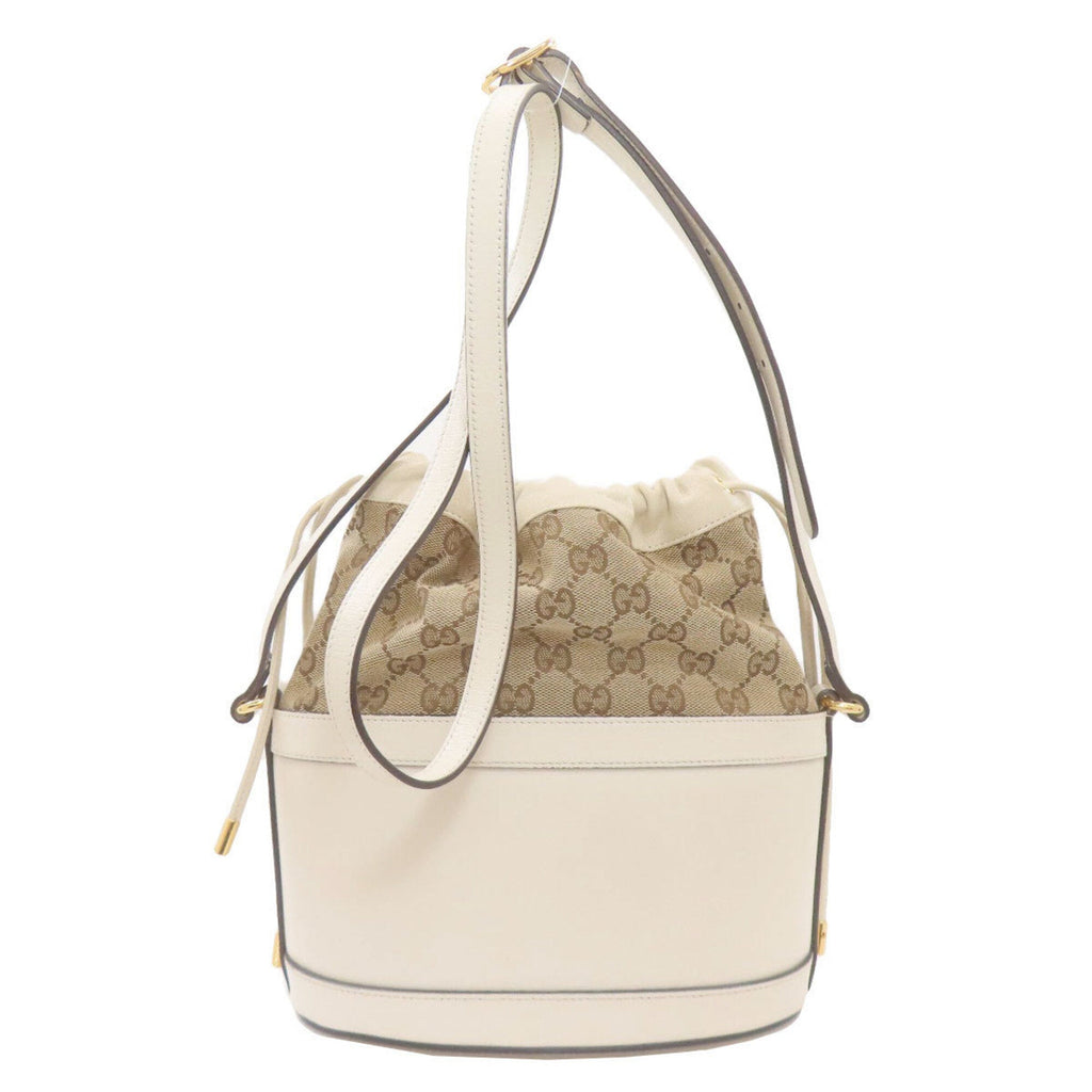Gucci Horsebit Brown White Gg Canvas Shoulder Bag (Pre-Owned)