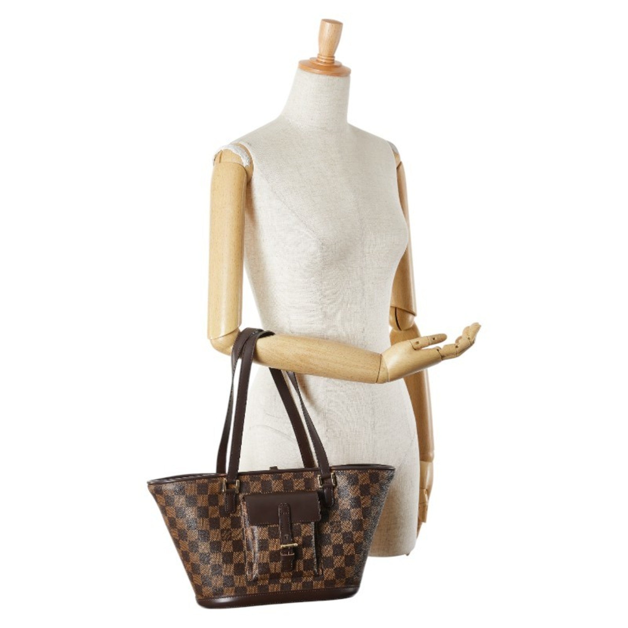 Louis Vuitton Damier Brown Pvc Leather Shoulder Bag Tote Bag