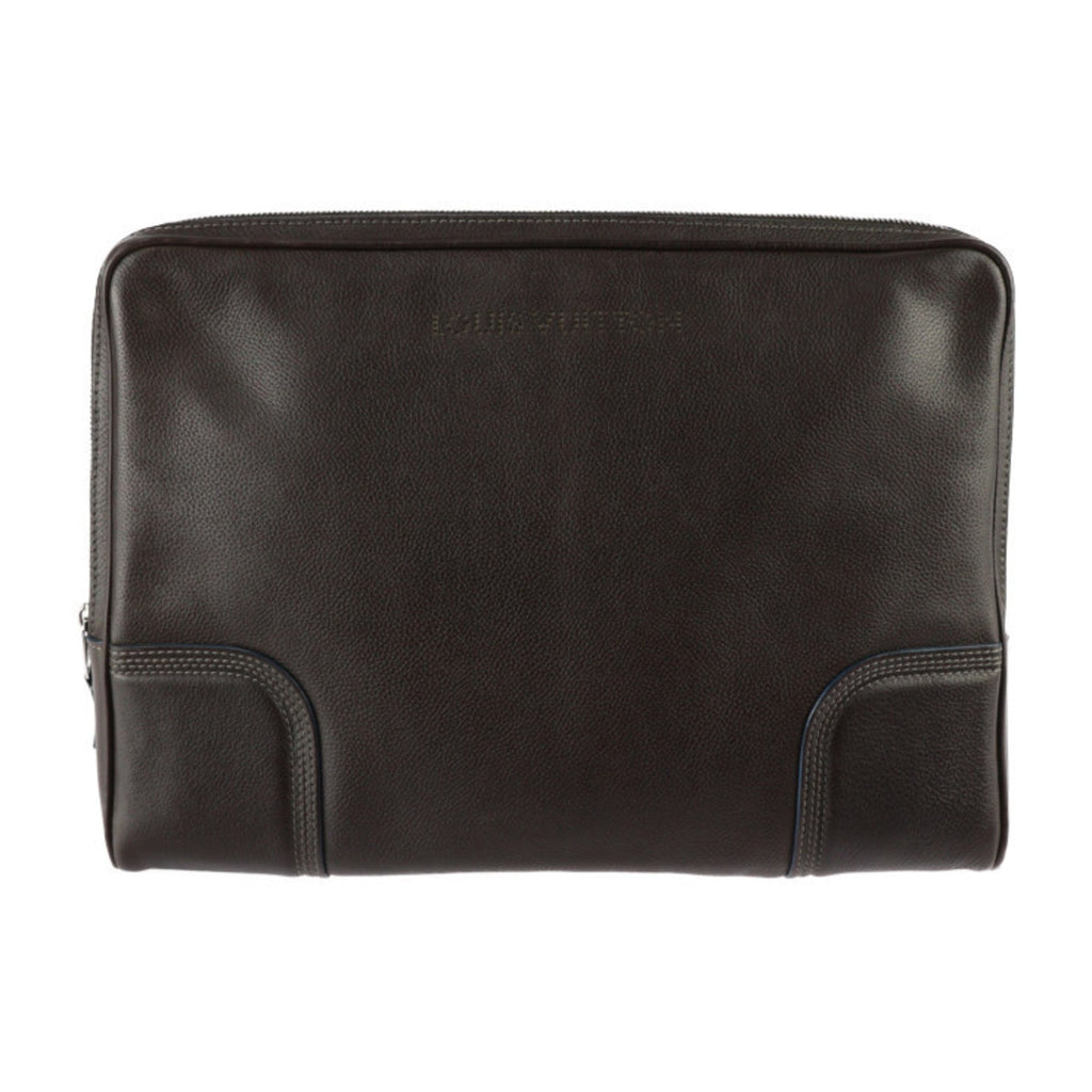 Louis Vuitton Brown Leather Clutch Bag Handbag