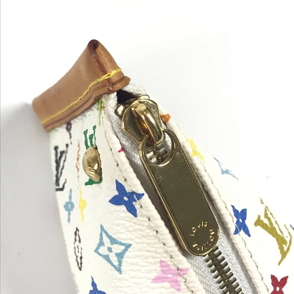 Louis Vuitton Blanc White Monogram Multicolore Coin Purse/Coin Case