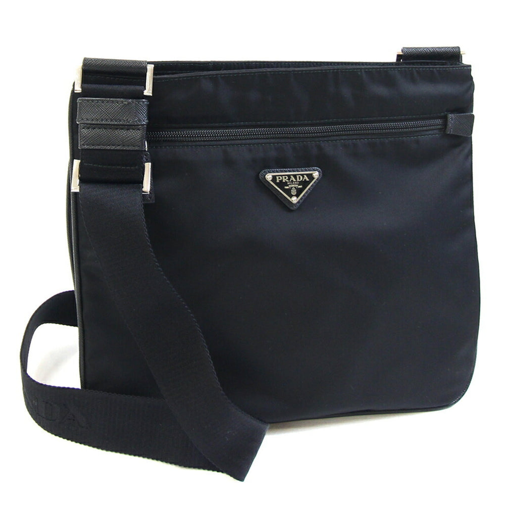 Prada Black Nylon Leather Shoulder Bag
