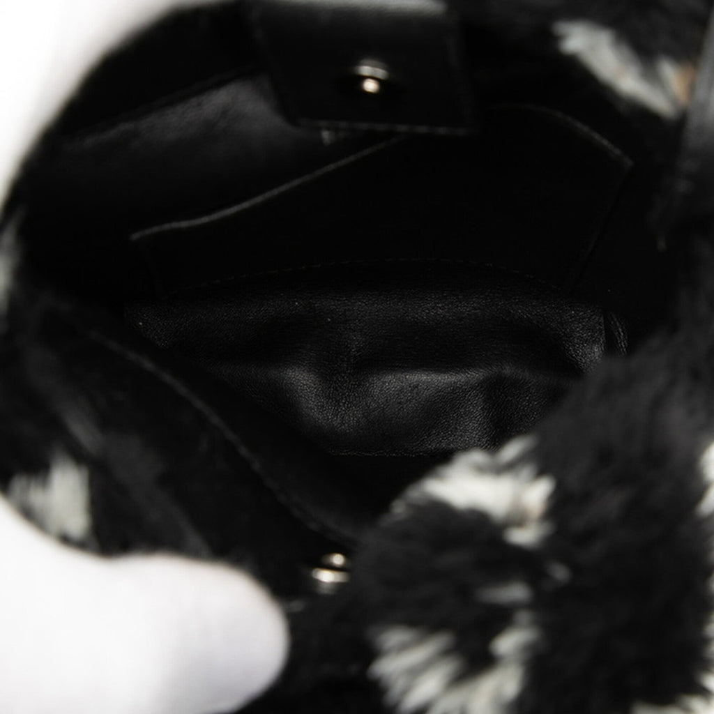 Balenciaga Black Faux Fur Handbag Shoulder