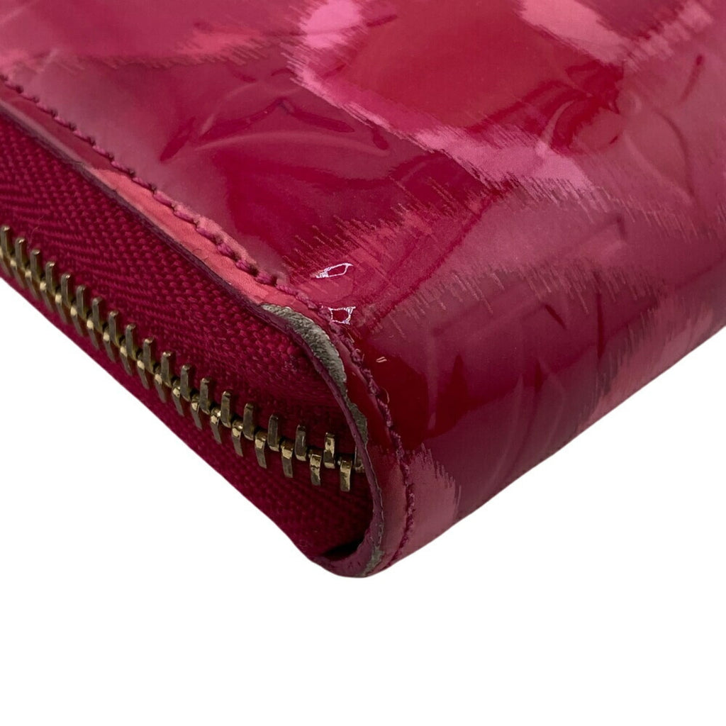 Louis Vuitton Pink Red Color Vernis Leather Long Wallet