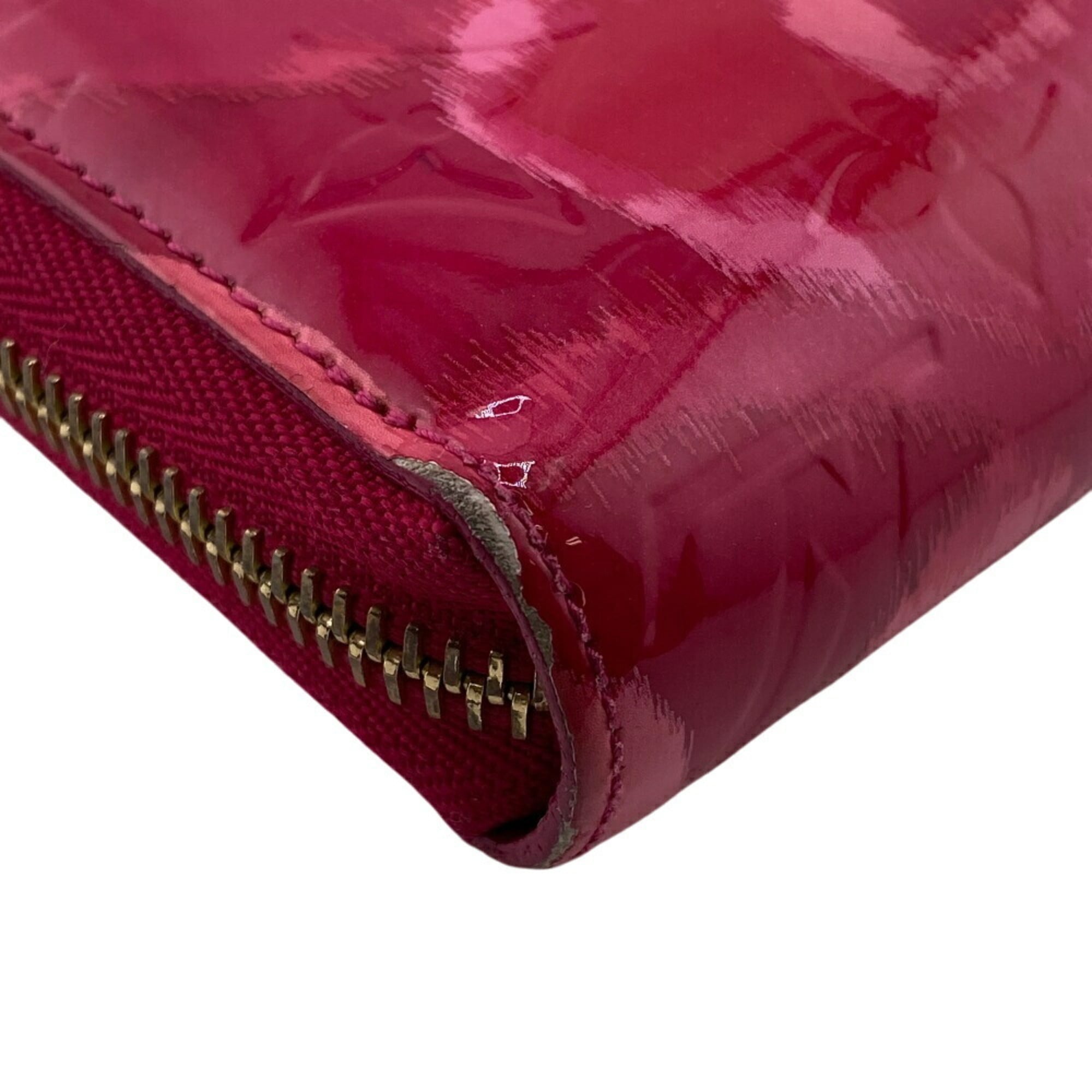 Louis Vuitton Pink Red Color Vernis Leather Long Wallet