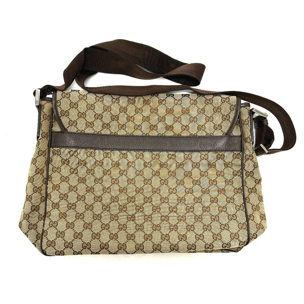 Gucci Gg Canvas Beige Gg Canvas Leather Handbag Shoulder Bag (Pre-Owned)