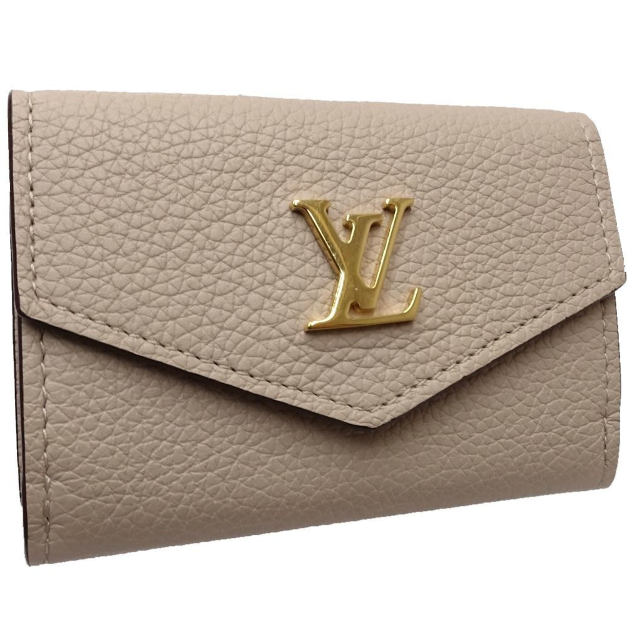 Louis Vuitton Grayish Leather Wallet (Tri-Fold)