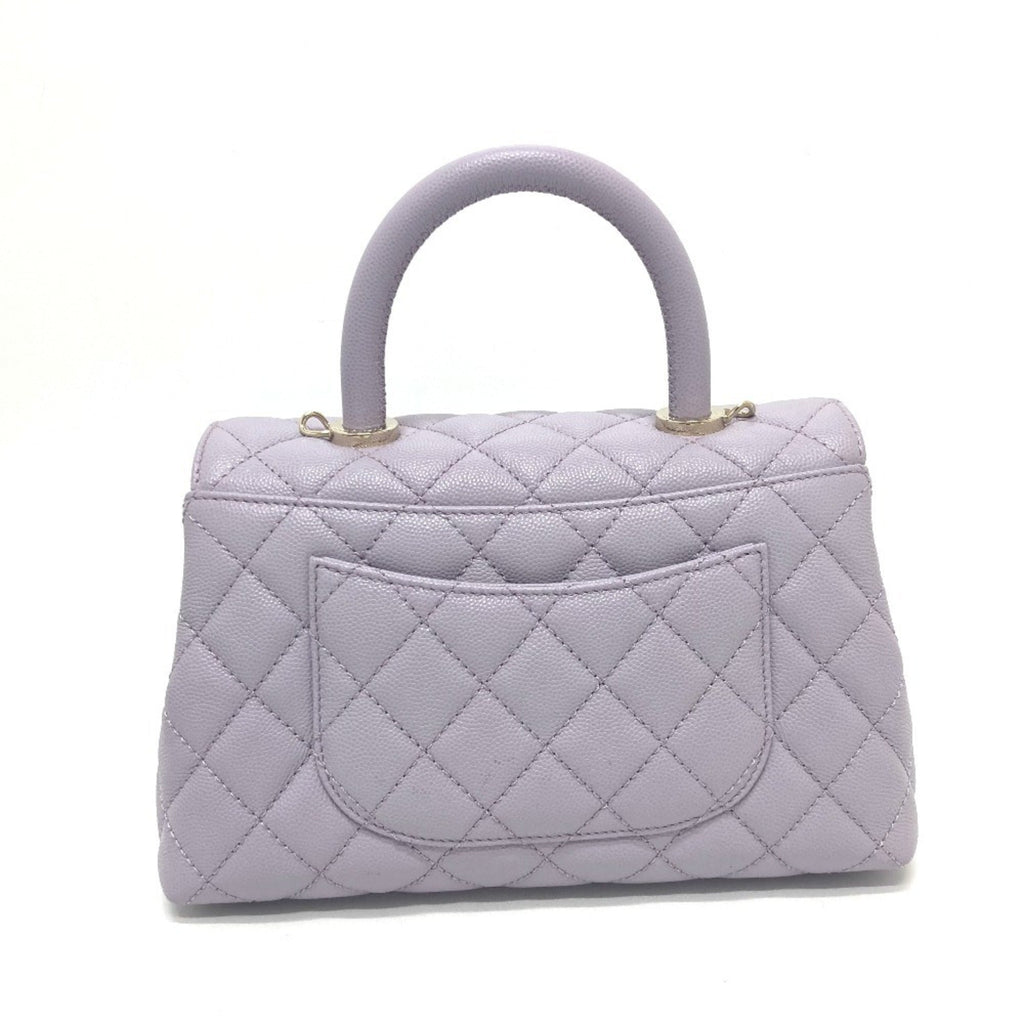 Chanel Purple Grained Calfskin Handbag Shoulder Bag