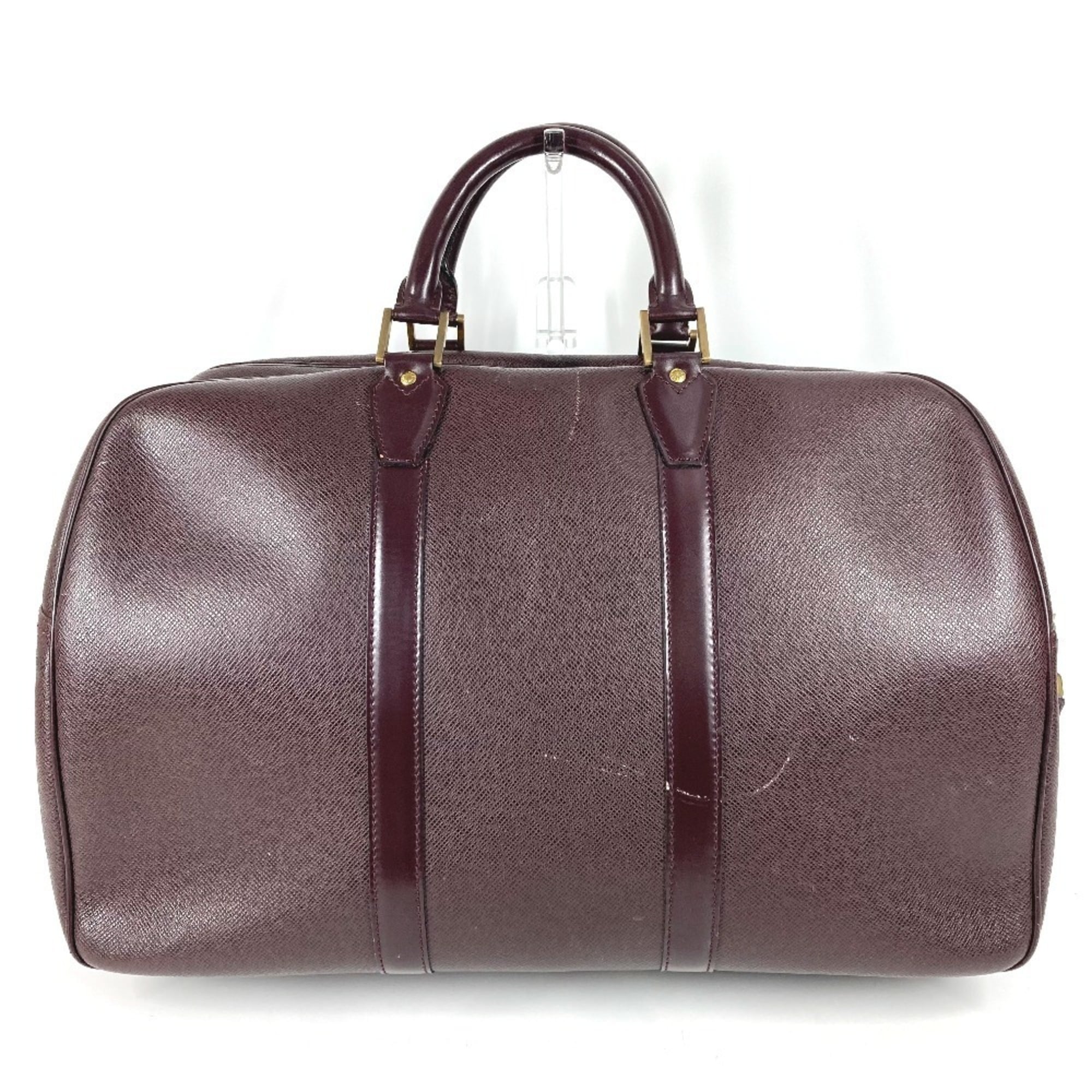 Louis Vuitton Acajou Purple Taiga Leather Boston Bag Shoulder Bag