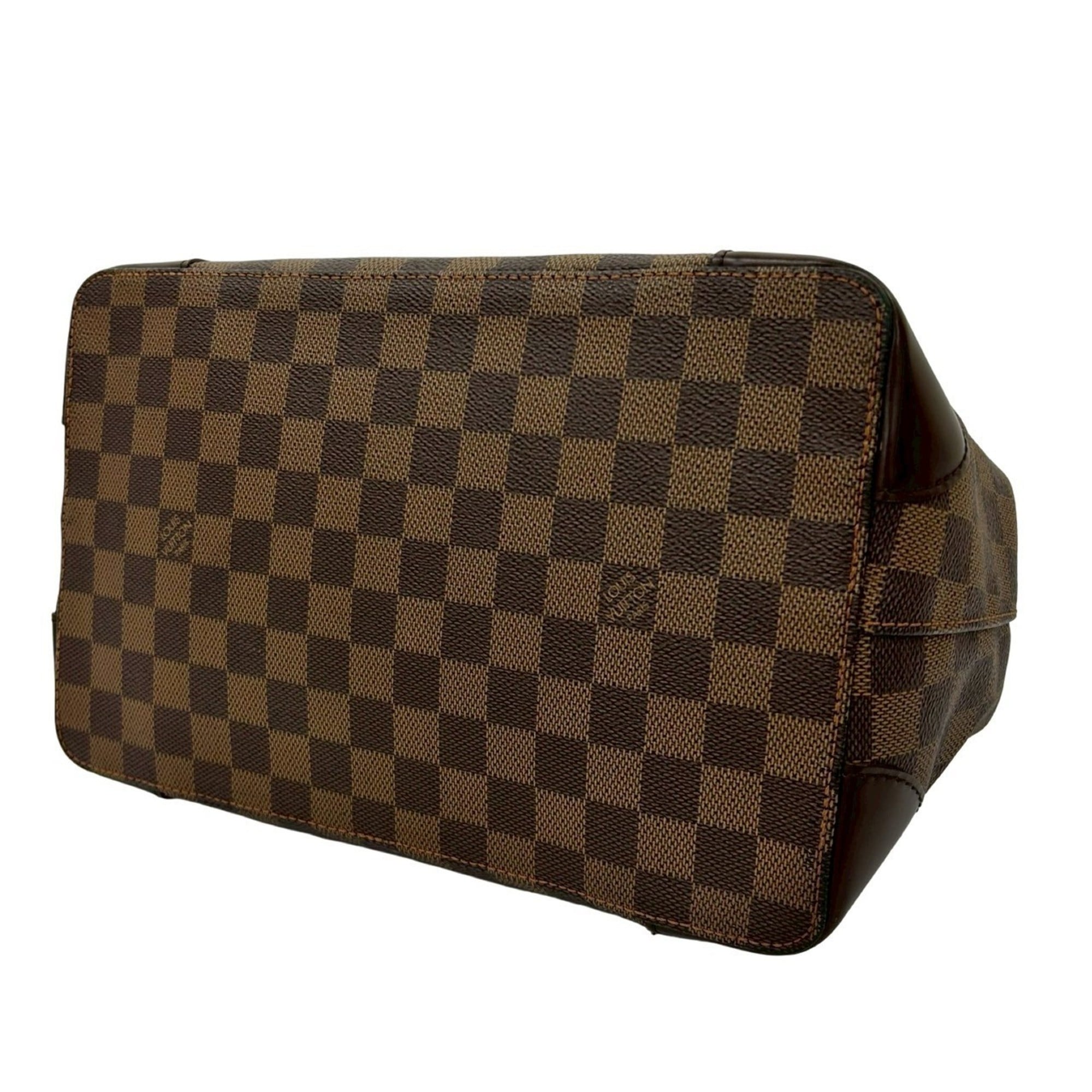 Louis Vuitton Brown Leather Pvc Handbag Tote Bag