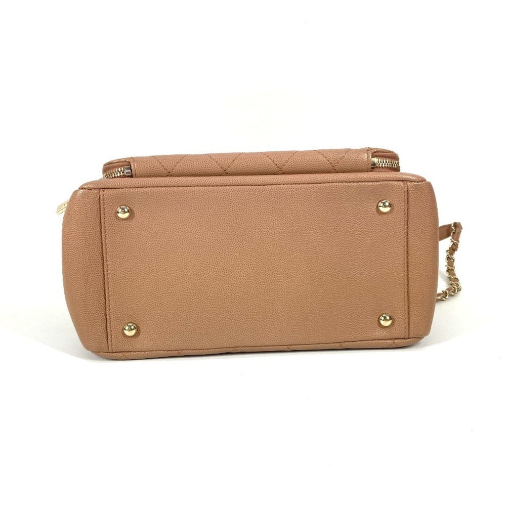 Chanel Beige Grained Calfskin Shoulder Bag Tote Bag