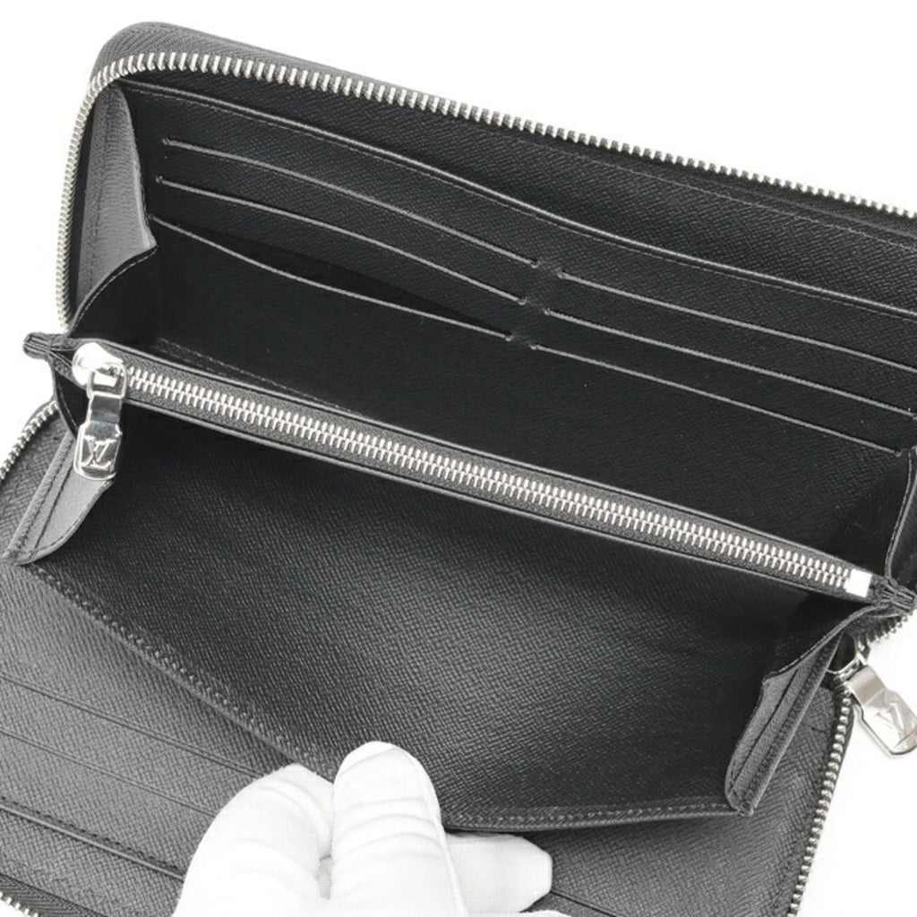 Louis Vuitton Black Noir Taiga Leather Long Wallet