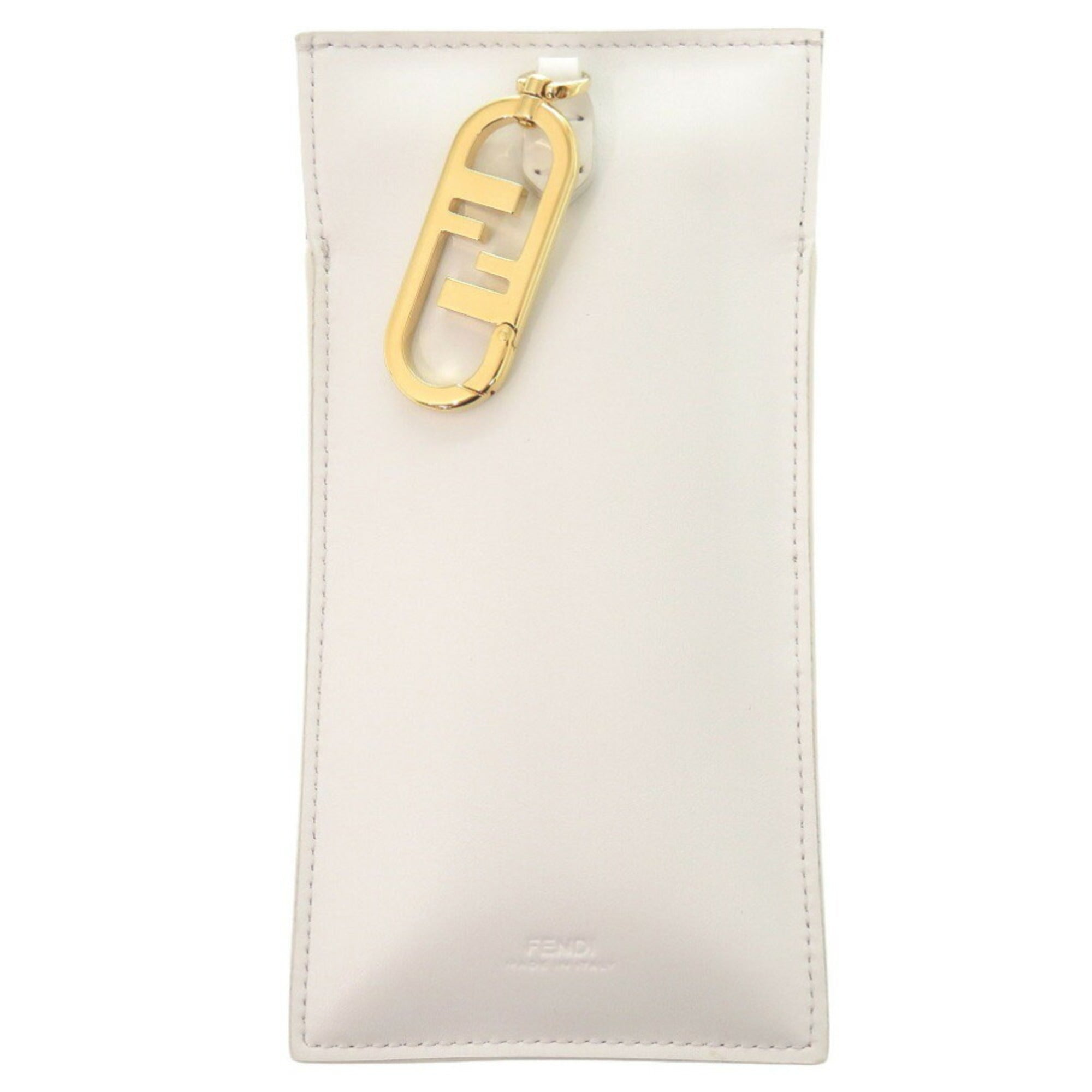 Fendi White Leather Leather Pouch