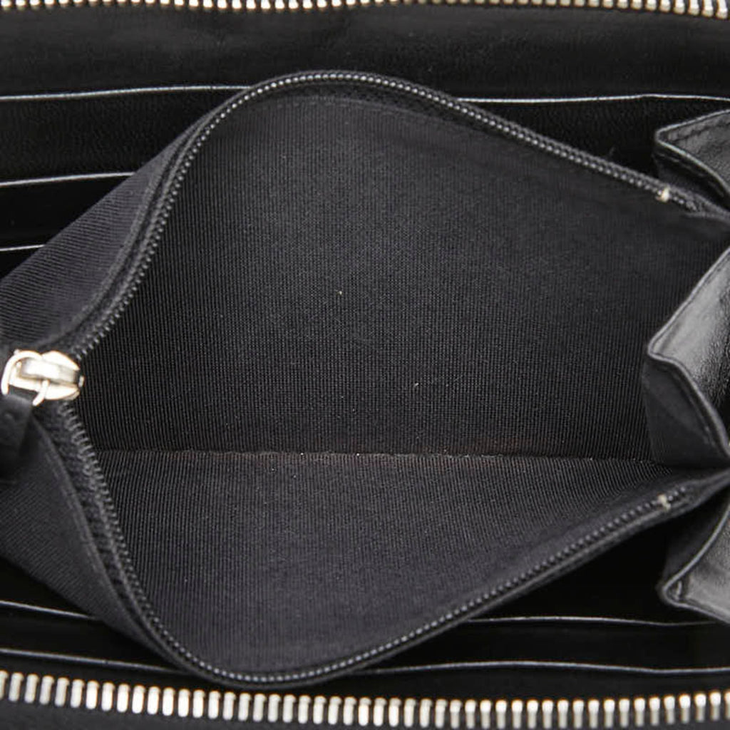 Chanel Matelasse Black Leather Long Wallet (Bi-Fold)