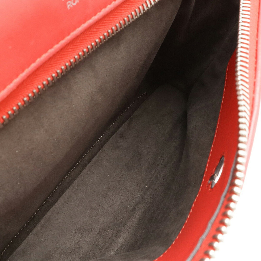 Fendi Dotcom Red Color Leather Pouch Shoulder Bag