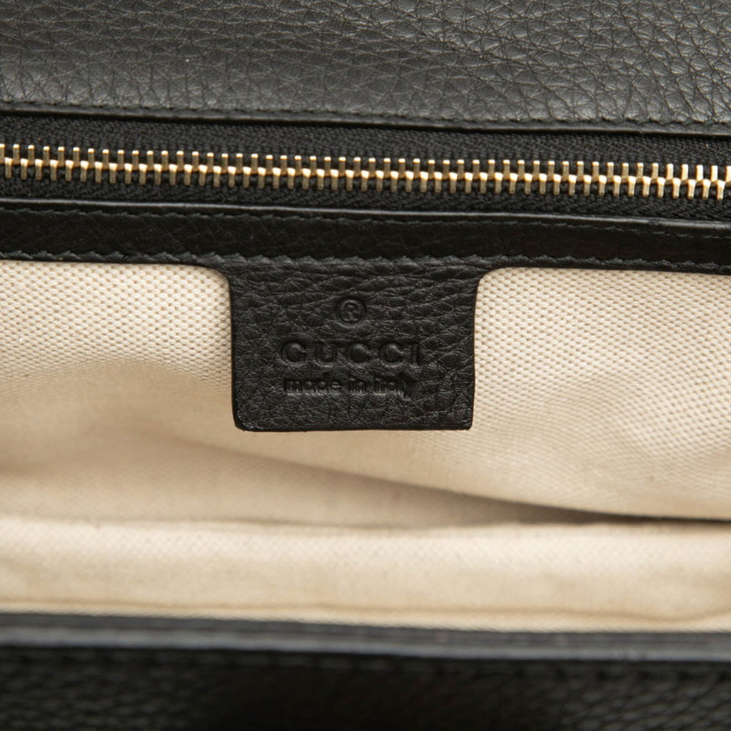 Gucci Black Leather Handbag Shoulder Bag (Pre-Owned)