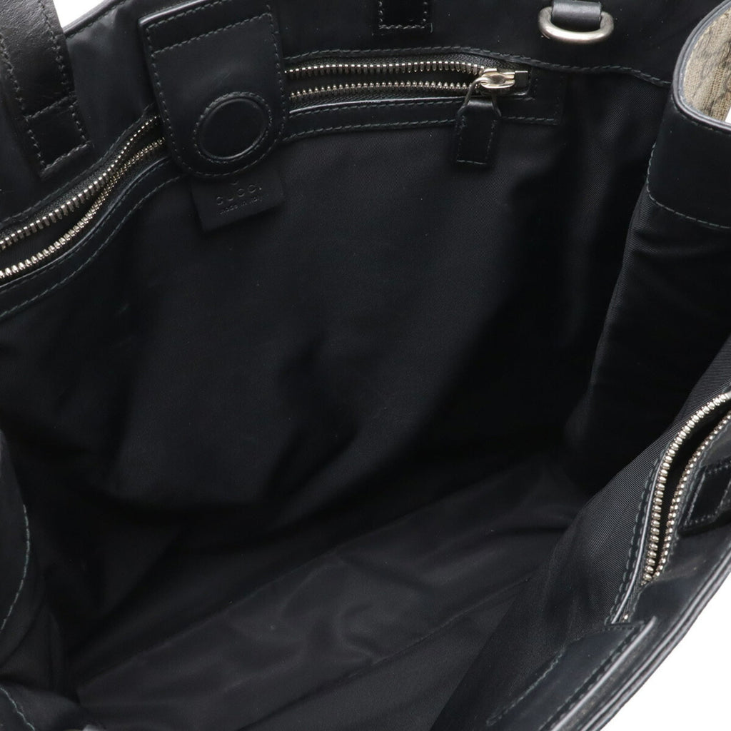 Gucci Beige Black Gg Supreme Shoulder Bag Tote Bag (Pre-Owned)