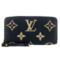 Louis Vuitton Beige Black Leather Long Wallet