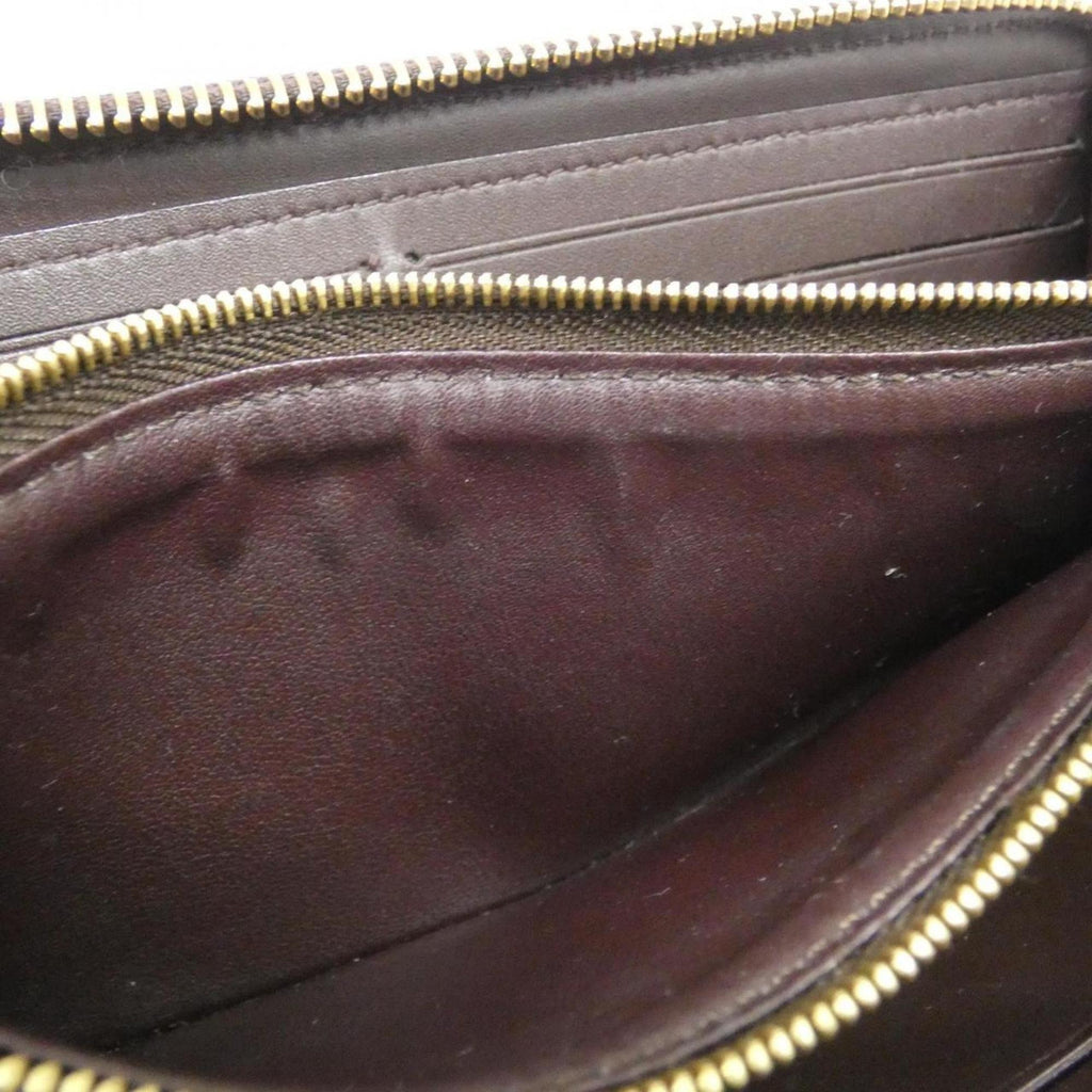 Louis Vuitton Dark Brown Magenta Pink Leather Long Wallet
