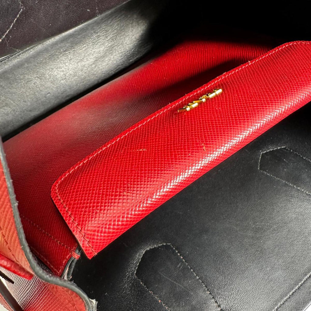 Prada Red Color Leather Handbag Shoulder Bag