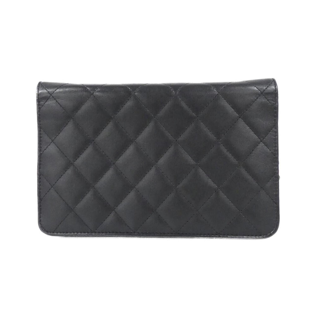 Chanel Cambon Black Leather Chain/Shoulder Wallet