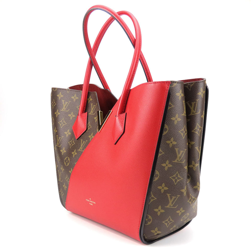 Louis Vuitton Monogram Cerise Red Brown Monogram Leather Tote Bag