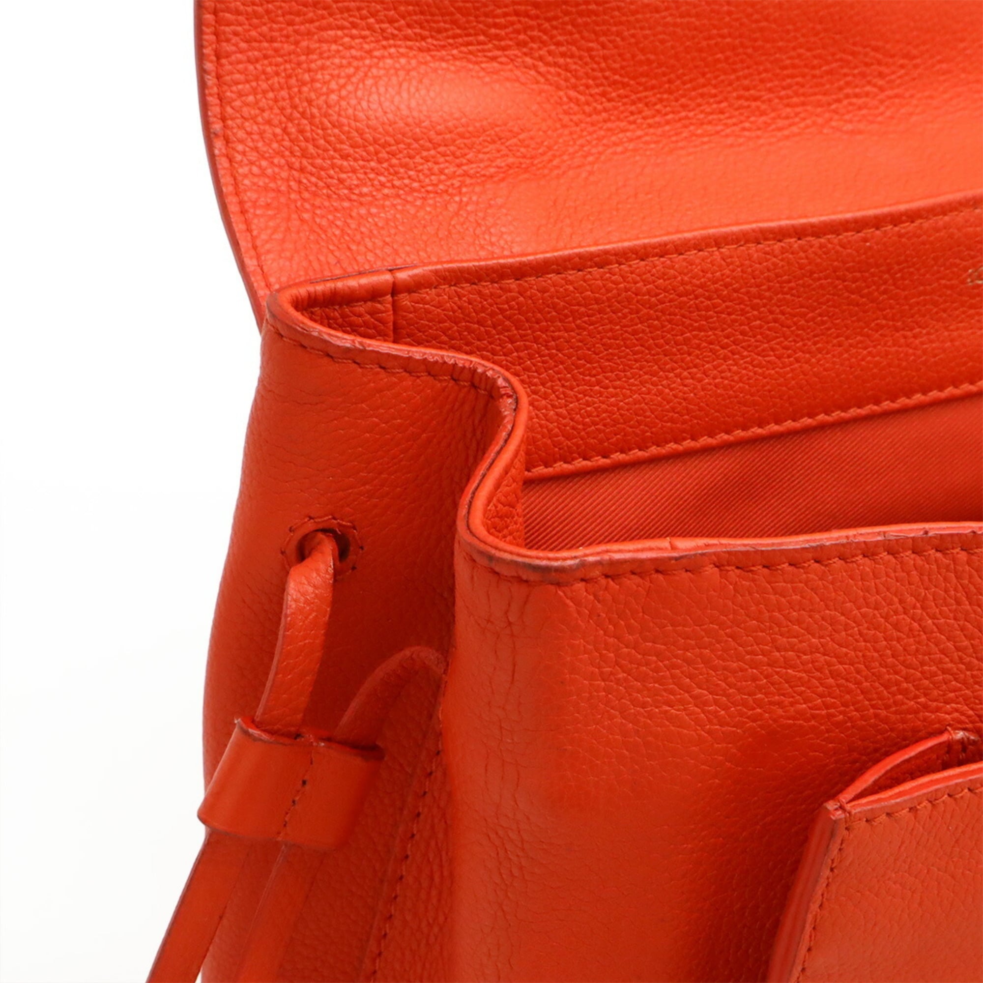 Louis Vuitton Orange Red Leather Handbag