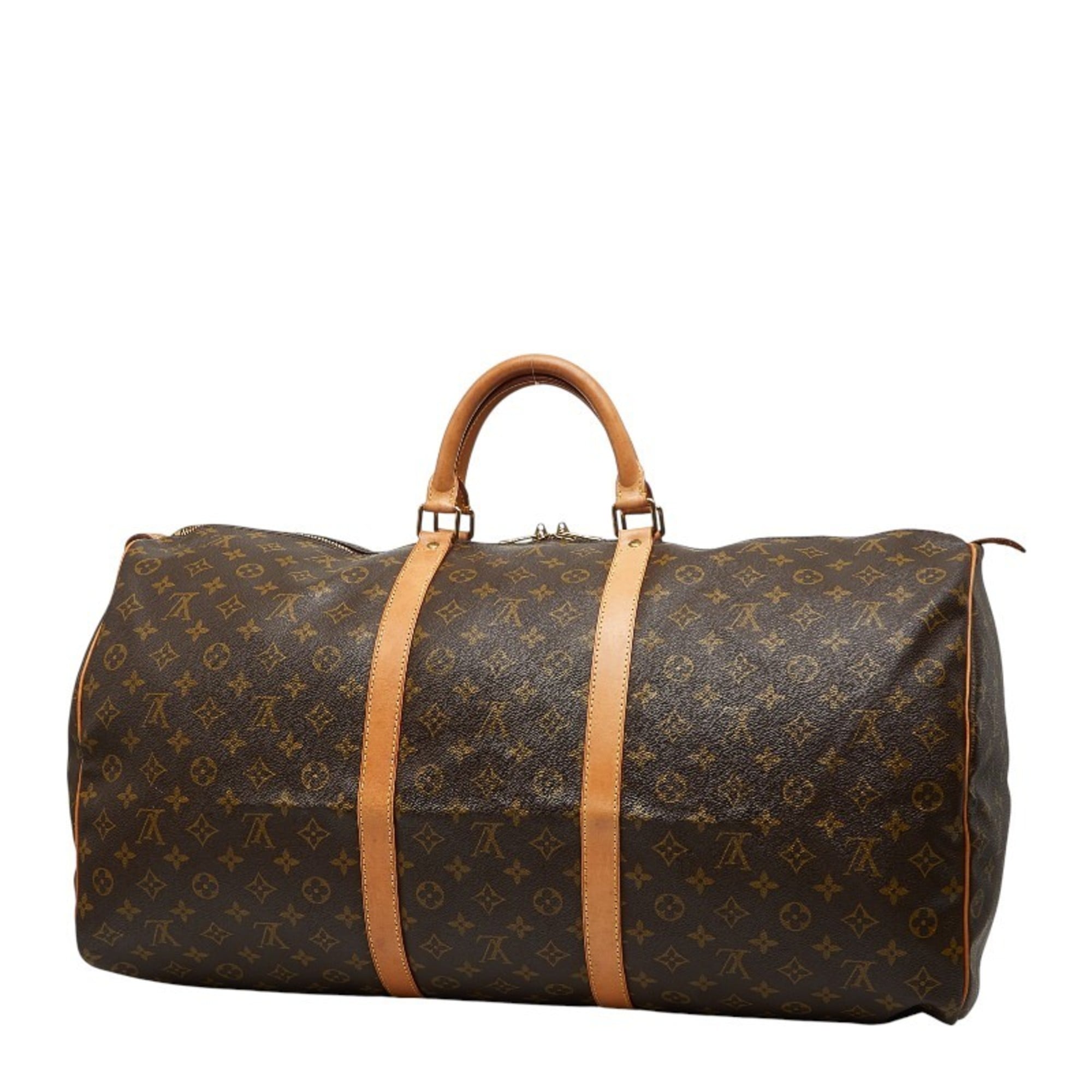 Louis Vuitton Brown Pvc Leather Boston Bag