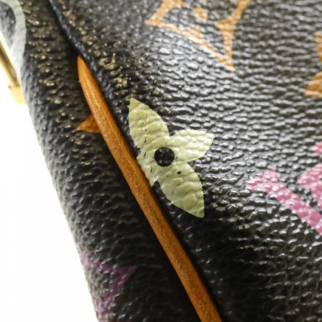Louis Vuitton Black Multi-Color Coated Canvas Pochette Pouch