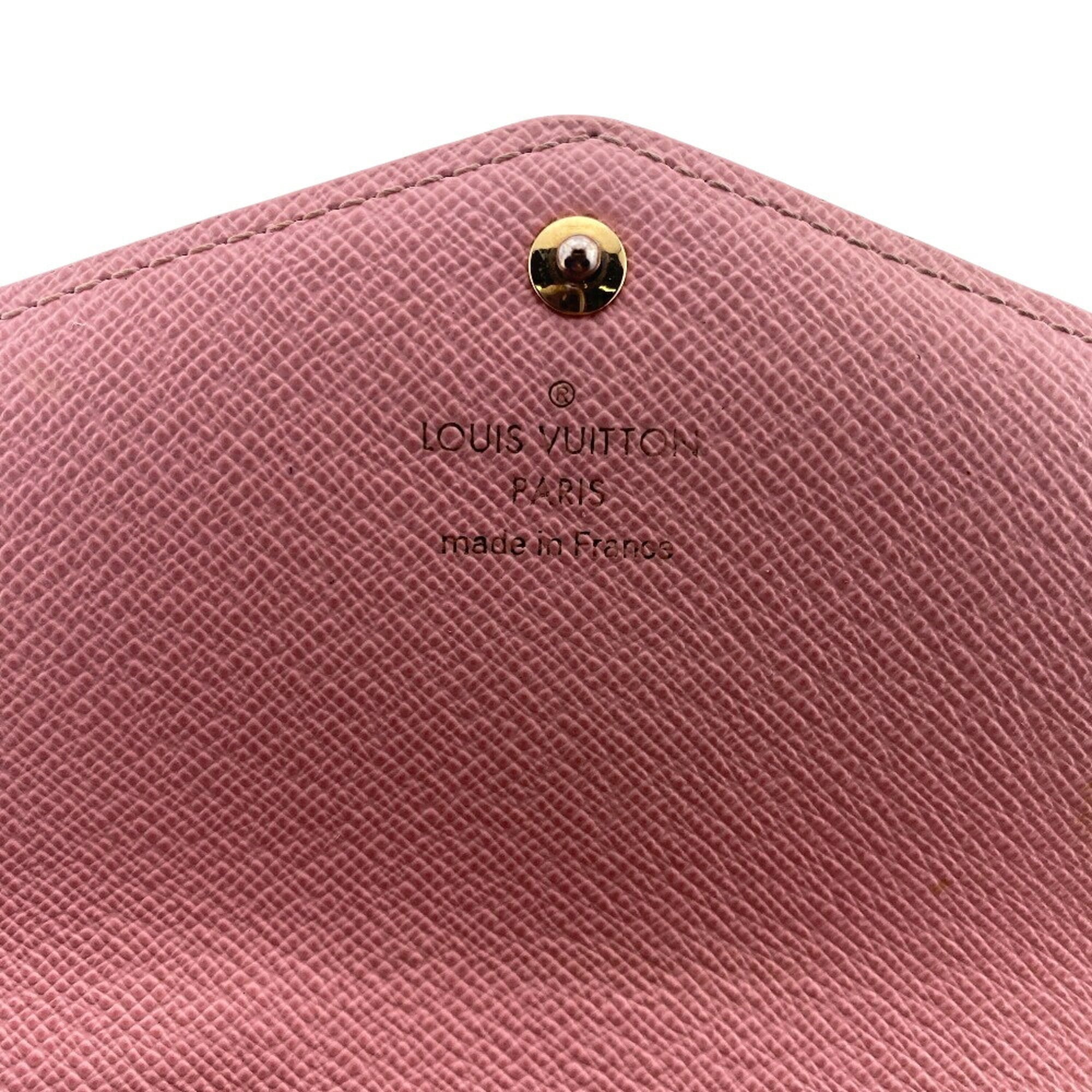Louis Vuitton Damier Brown Rose Ballerine Leather Long Wallet