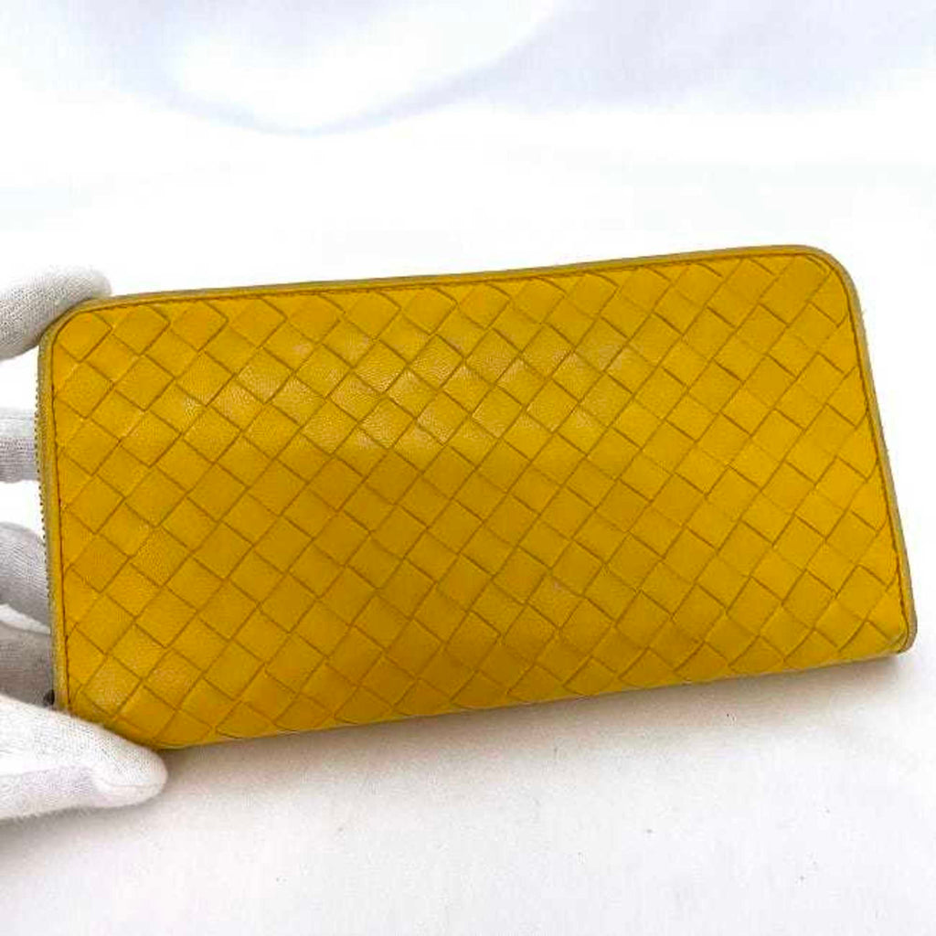 Bottega Veneta Yellow Leather Long Wallet (Bi-Fold)