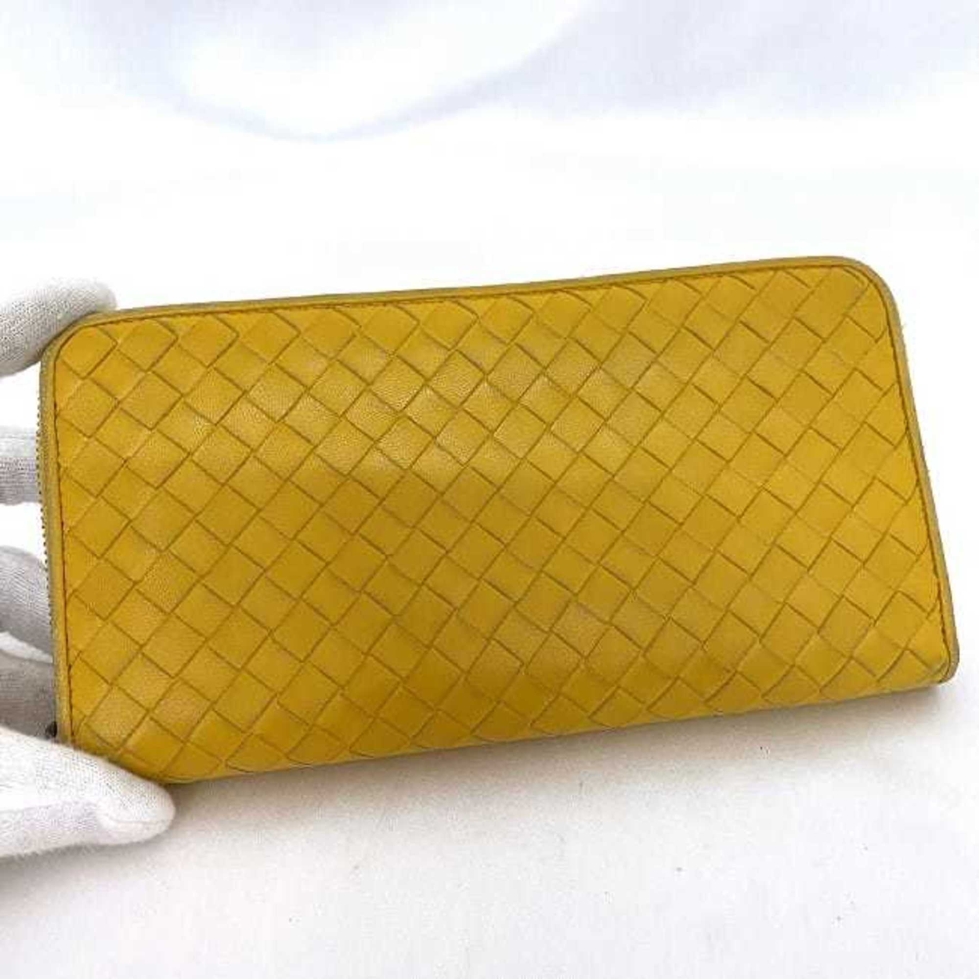 Bottega Veneta Yellow Leather Long Wallet (Bi-Fold)