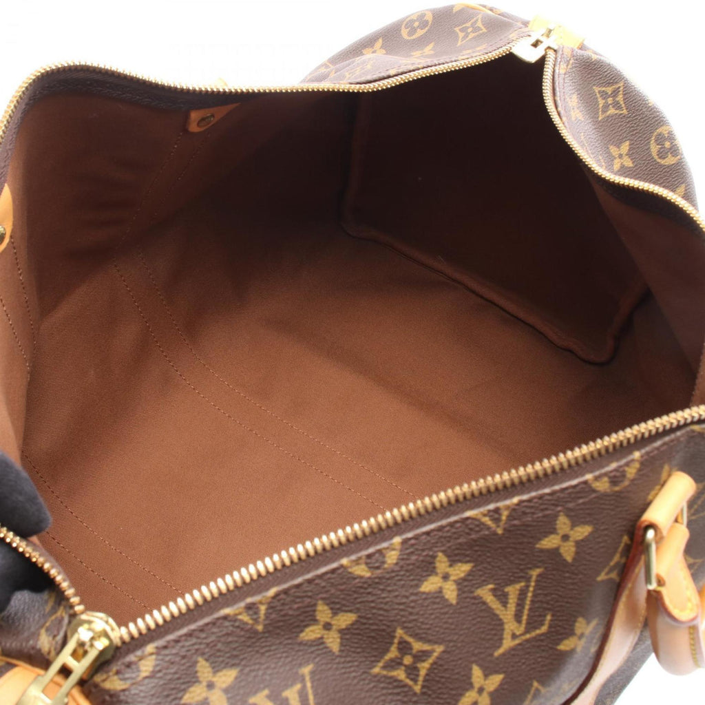 Louis Vuitton Brown Coated Canvas Leather Boston Bag