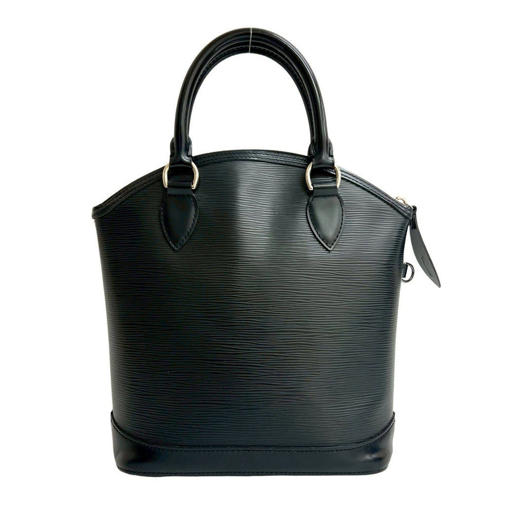 Louis Vuitton Black Leather Boston Bag Handbag Tote Bag