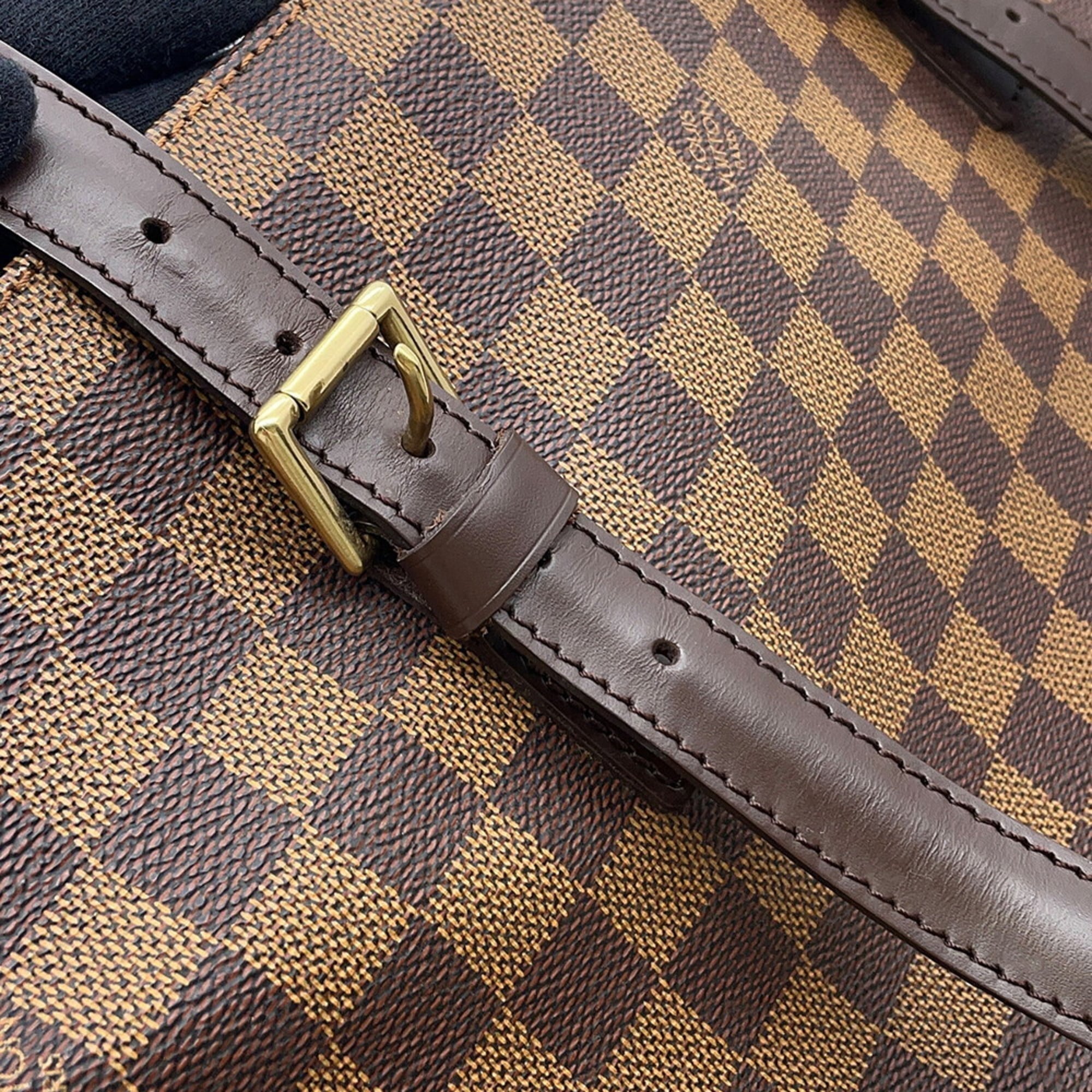 Louis Vuitton Damier Damier Canvas Ebene Red Color Shoulder Bag Tote Bag