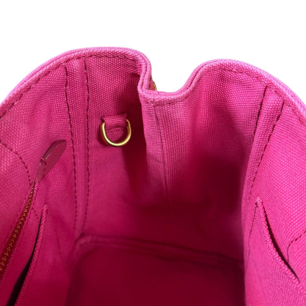 Prada Peonia Pink Canvas Shoulder Bag