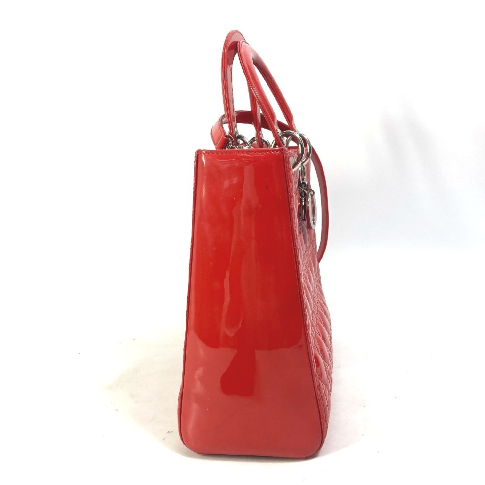 Christian Dior Red Color Leather Handbag Shoulder Bag (Pre-Owned)