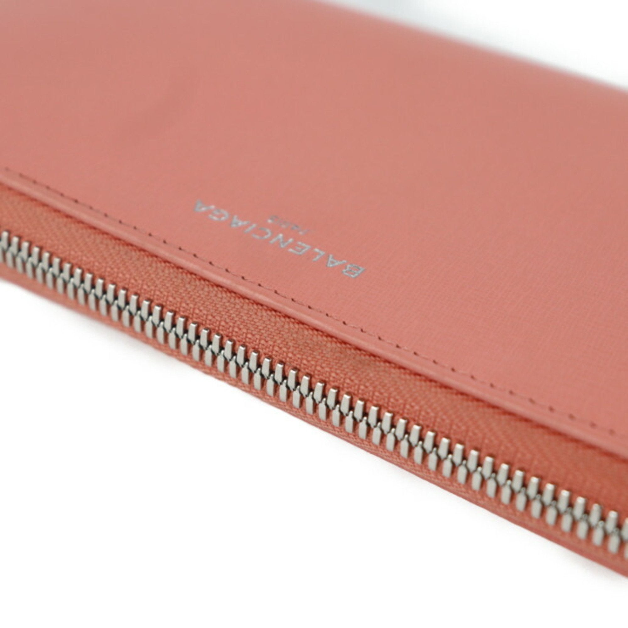 Balenciaga Pink Salmon Pink Leather Long Wallet (Bi-Fold)