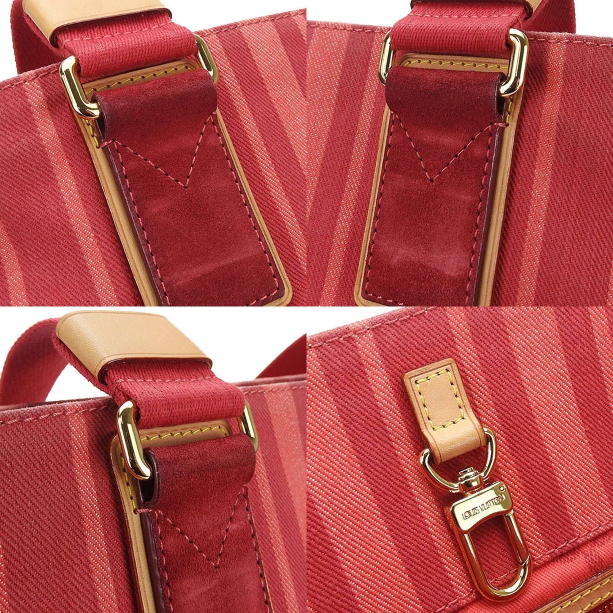 Louis Vuitton Red Color Canvas Tote Bag