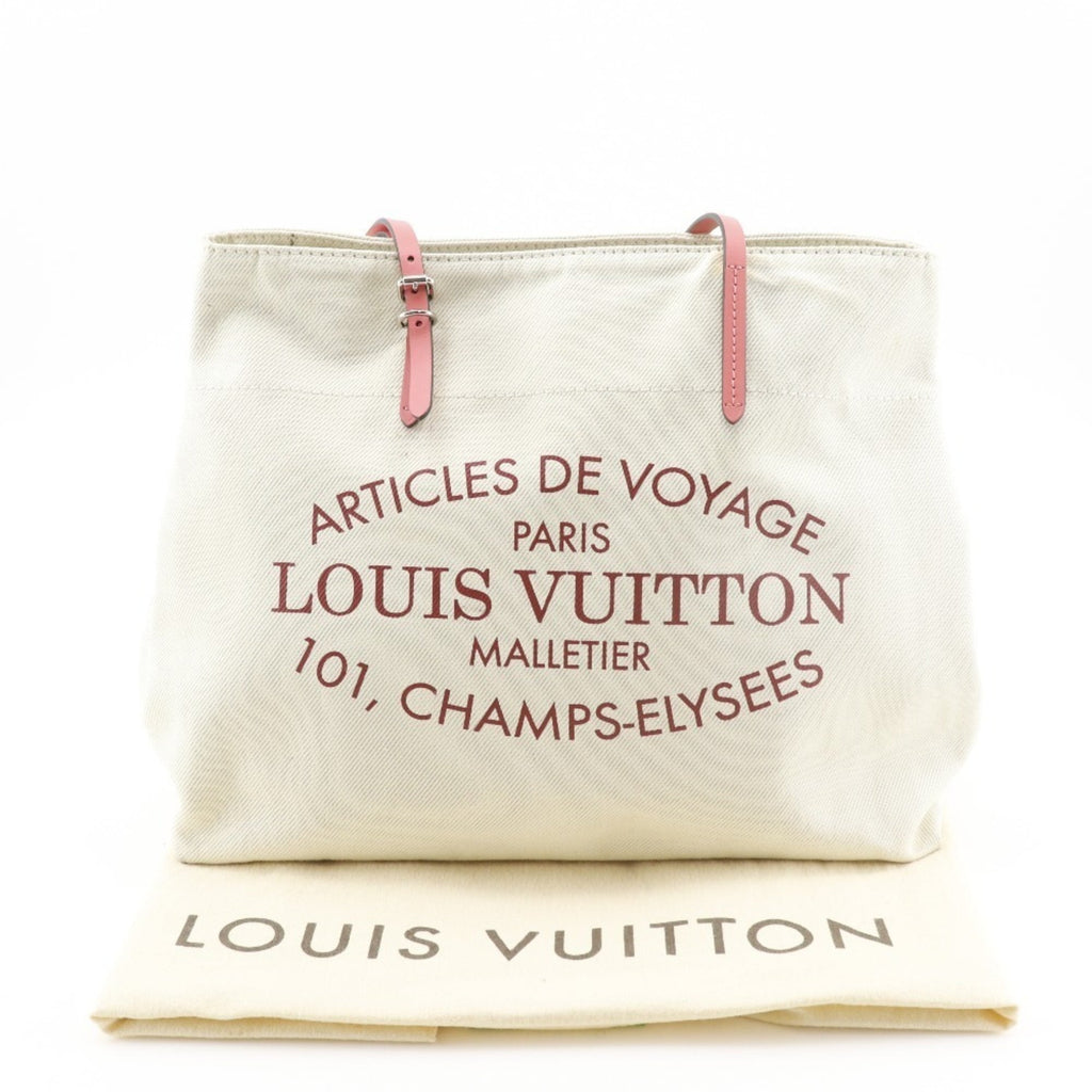 Louis Vuitton Corail Ivory Pink White Canvas Tote Bag