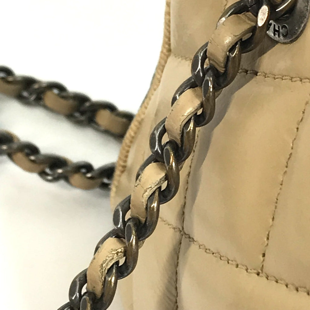 Chanel Beige Leather Shoulder Bag