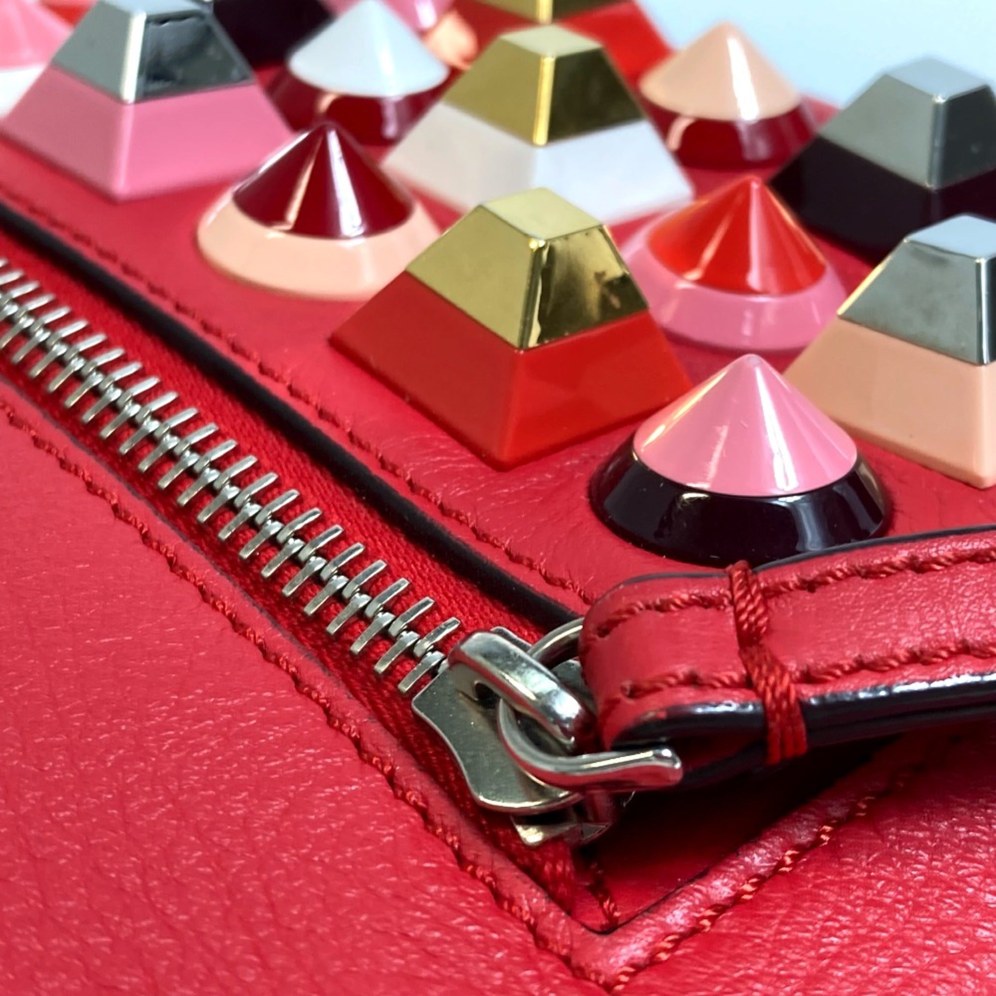 Fendi Red Leather Backpack