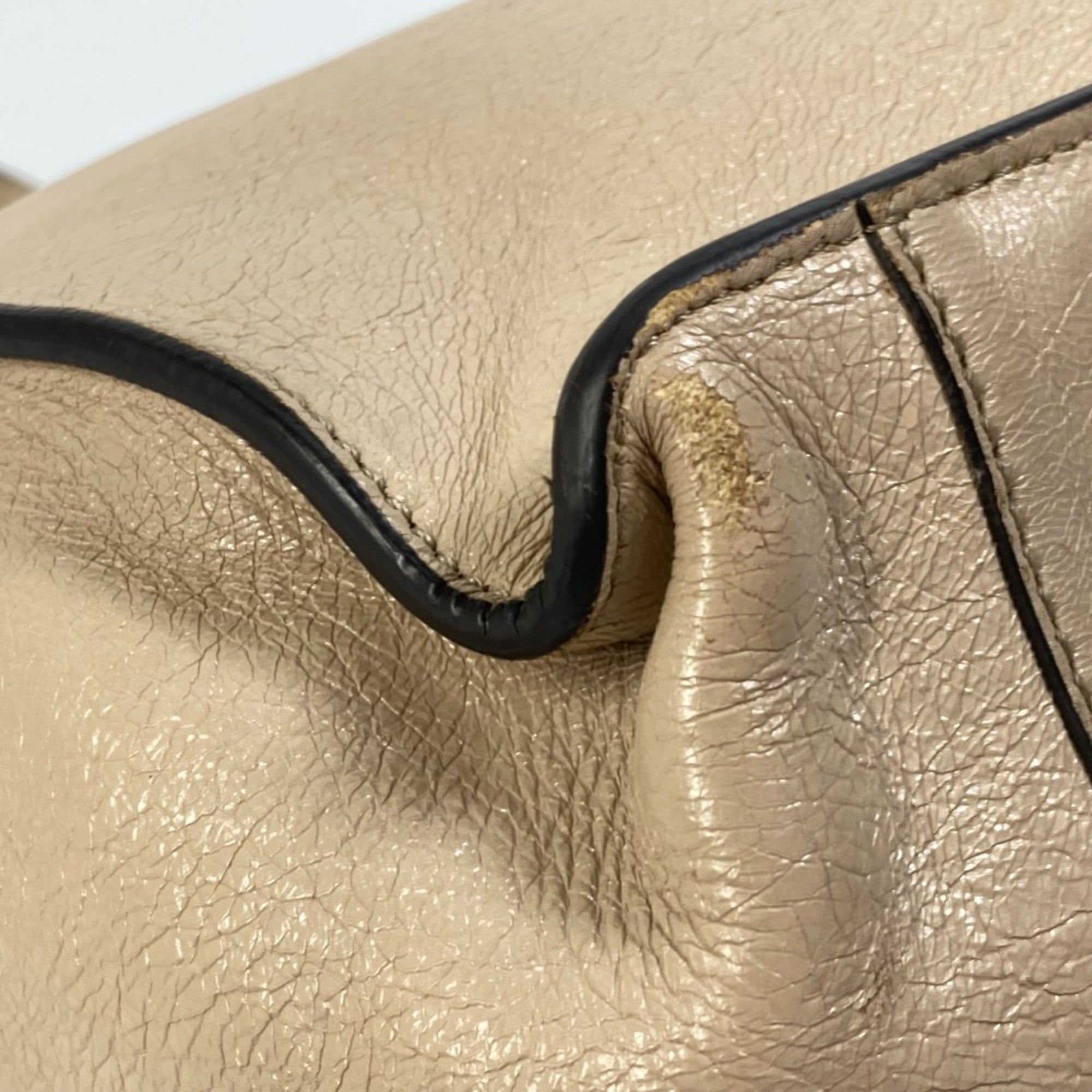 Fendi Beige Leather Shoulder Bag