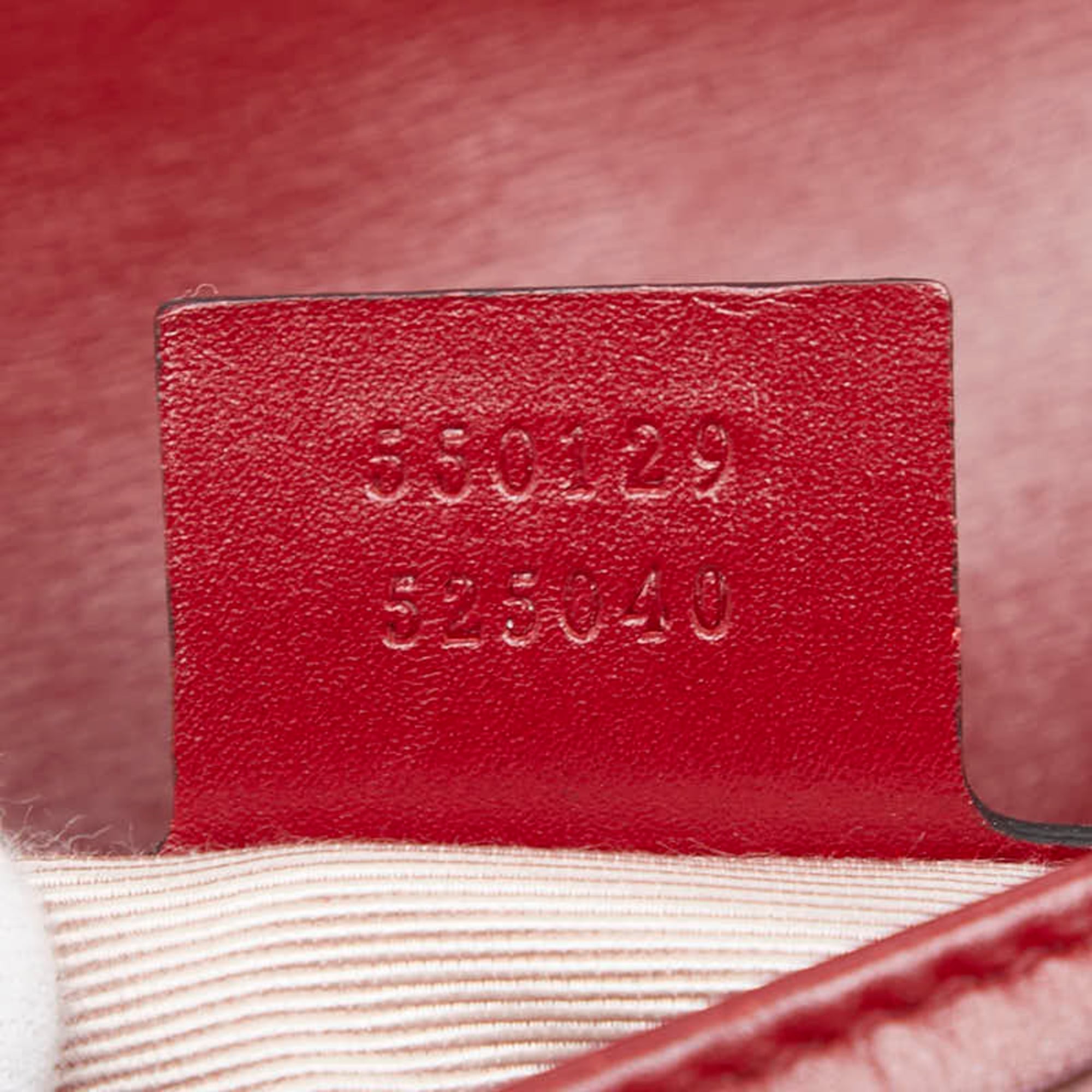 Gucci Black Red Color Leather Shoulder Bag (Pre-Owned)