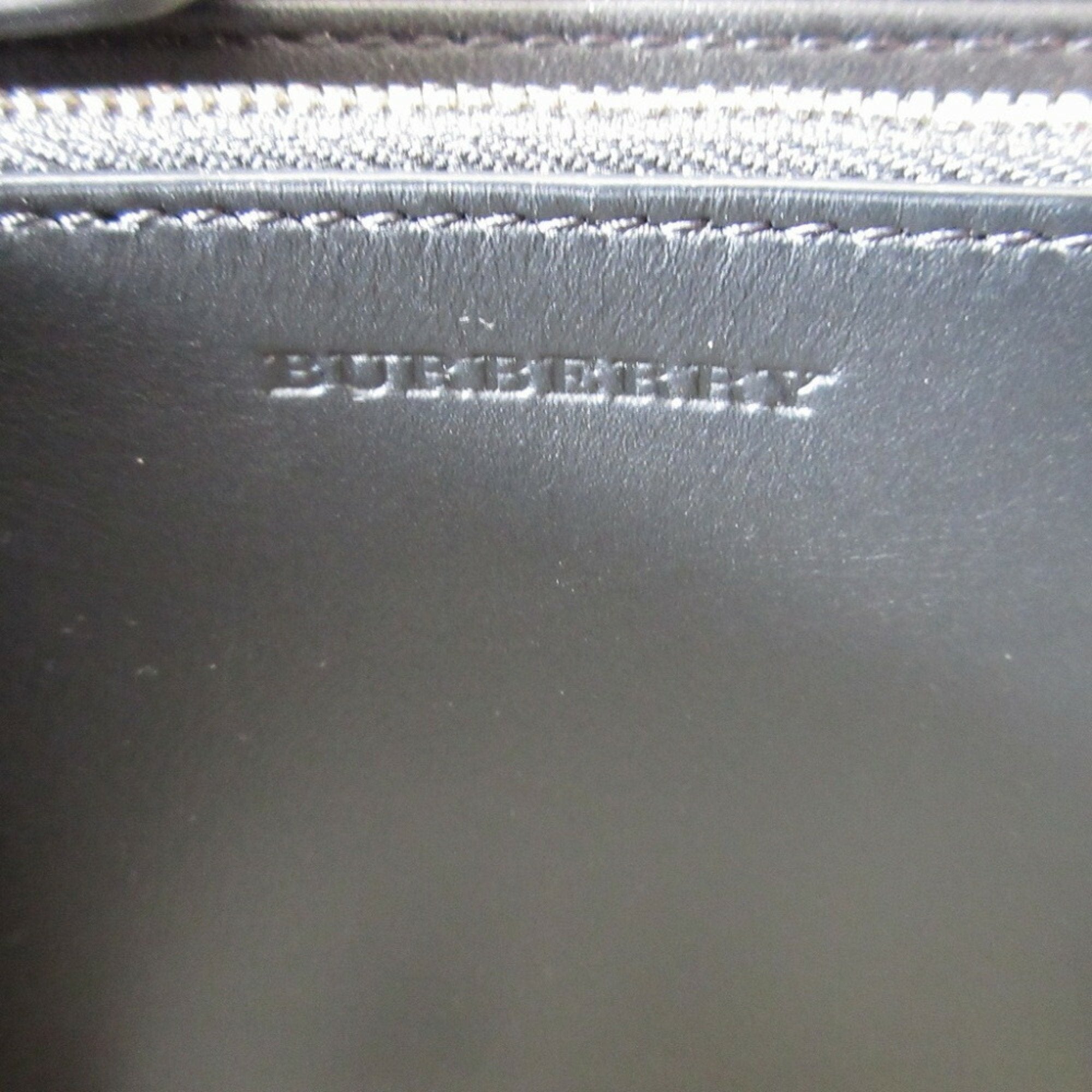 Burberry Navy Leather Long Wallet (Bi-Fold)