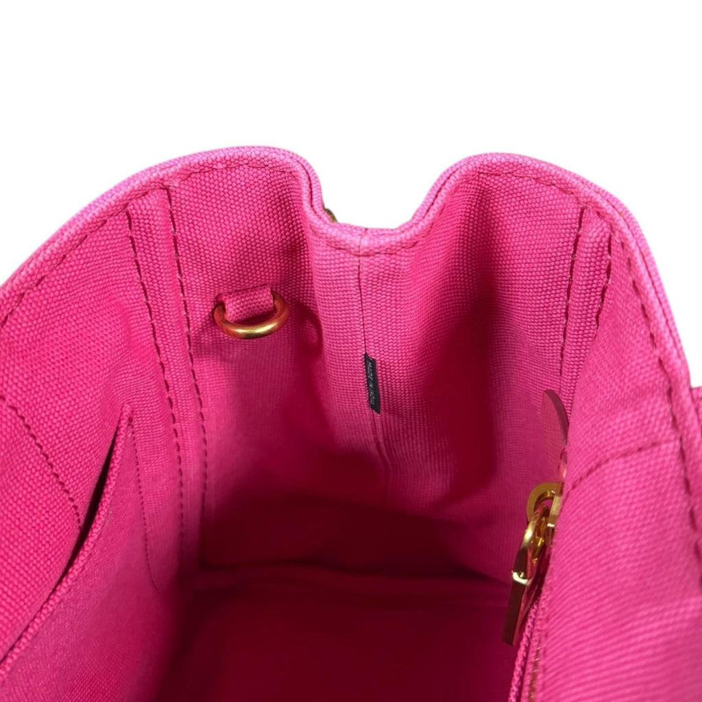 Prada Peonia Pink Canvas Shoulder Bag