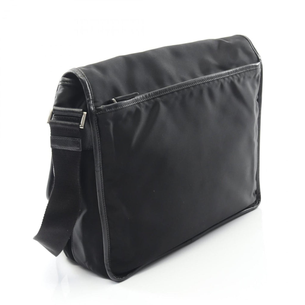 Prada Black Nylon Saffiano Triangle Shoulder Bag