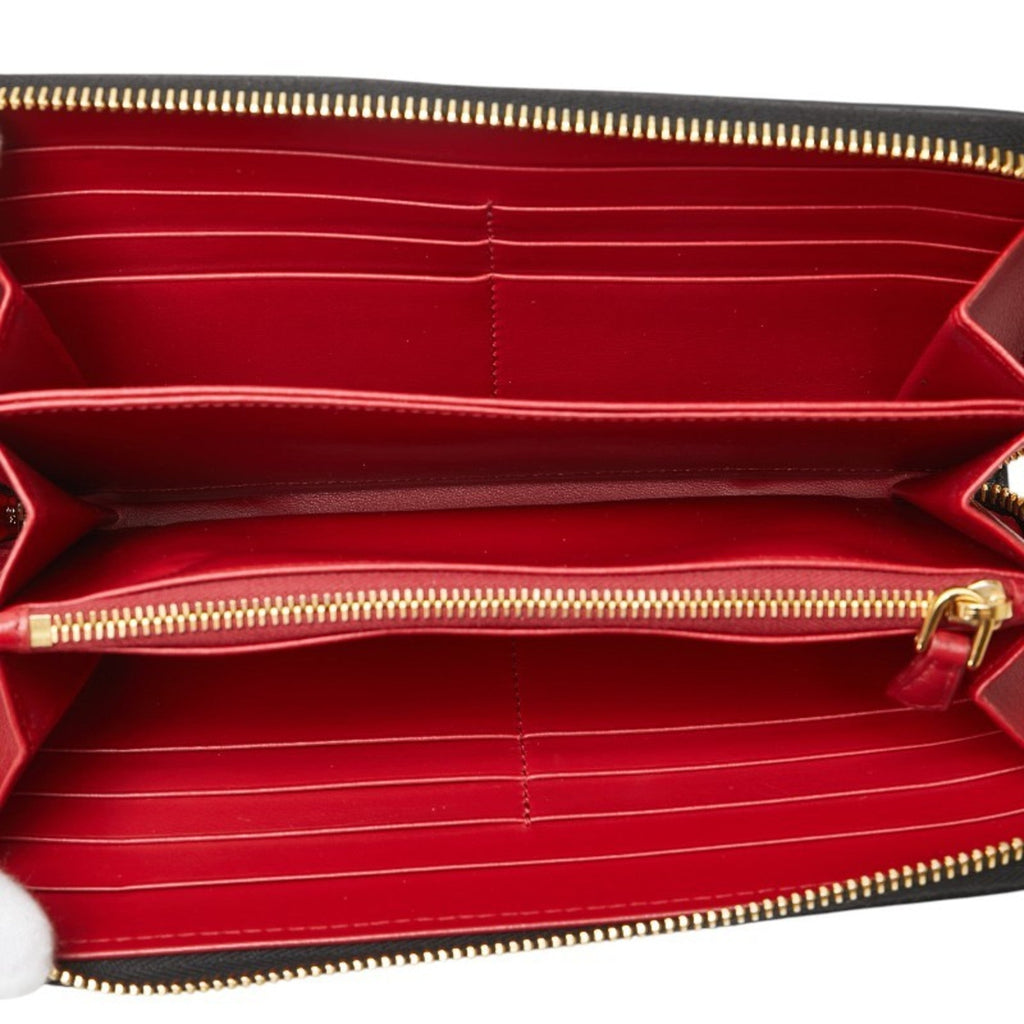 Prada Navy Leather Long Wallet (Bi-Fold)